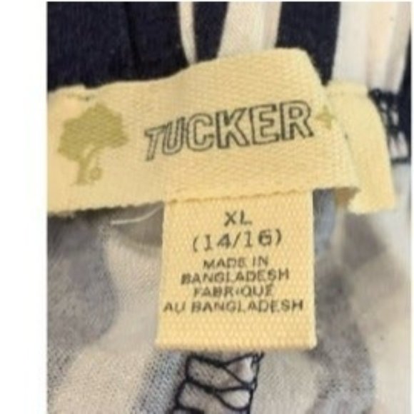 Tucker Tate Striped Jumpsuit Blue White Romper Capri Women’s XL 14/16 - Picture 7 of 11